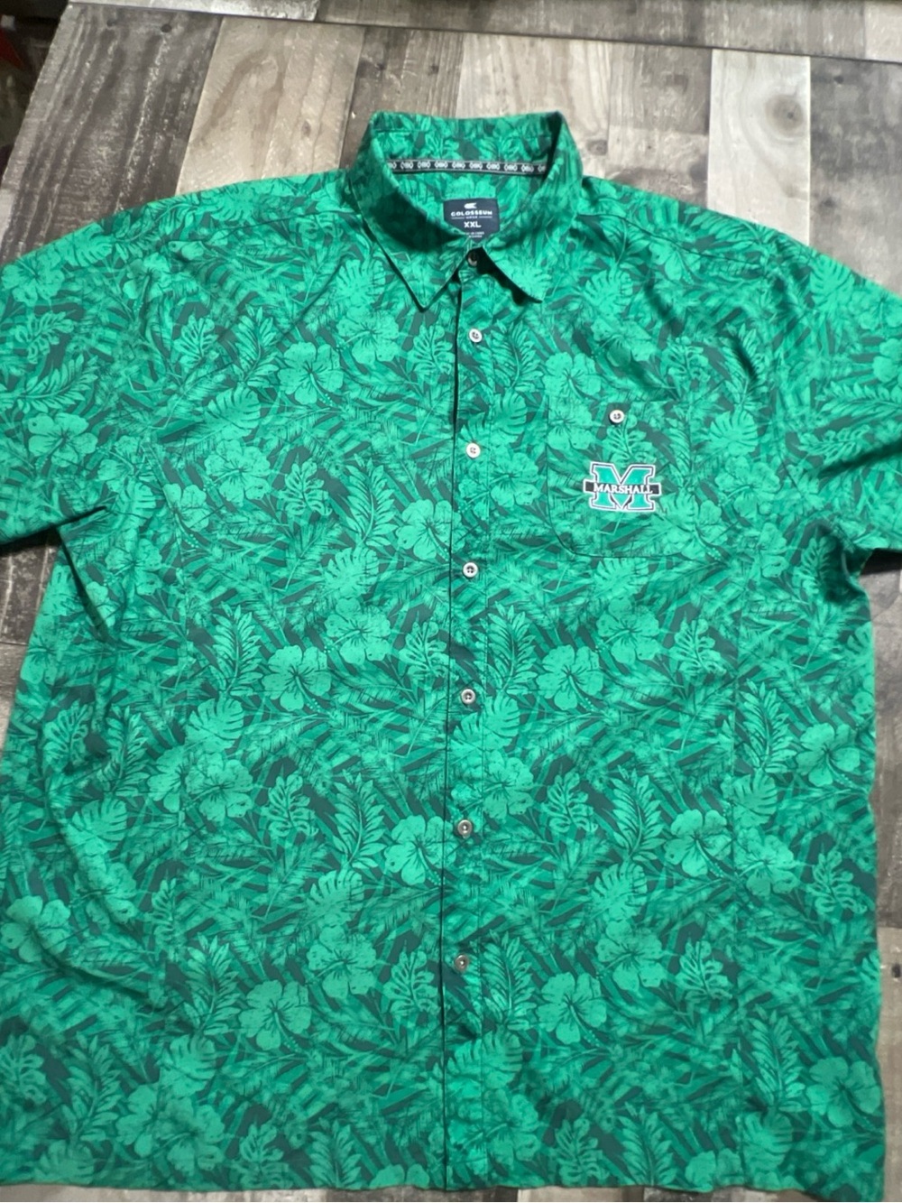 Marshall Green Tropical Print Short-Sleeve Button-Down Shirt